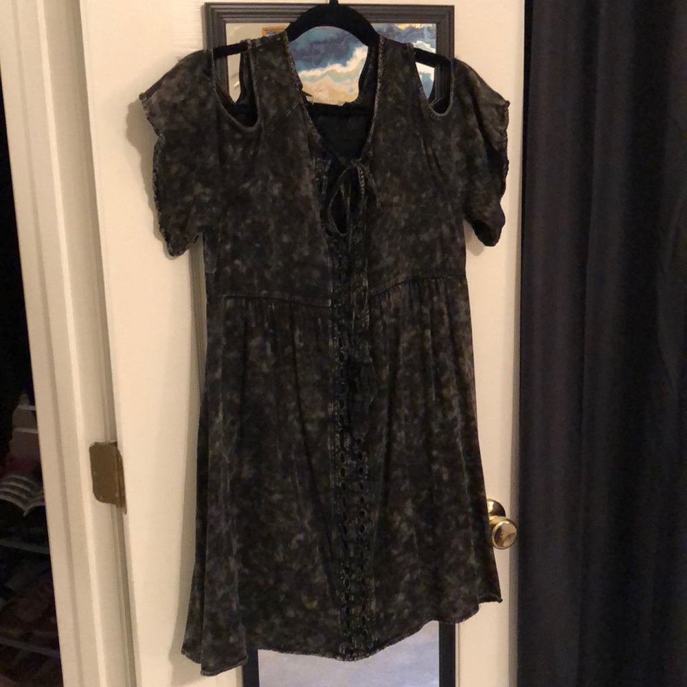 Smoky gray mini dress